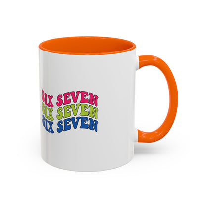 Six Seven Retro Accent Coffee Mug — Colorful 11/15oz Ceramic Tea Cup
