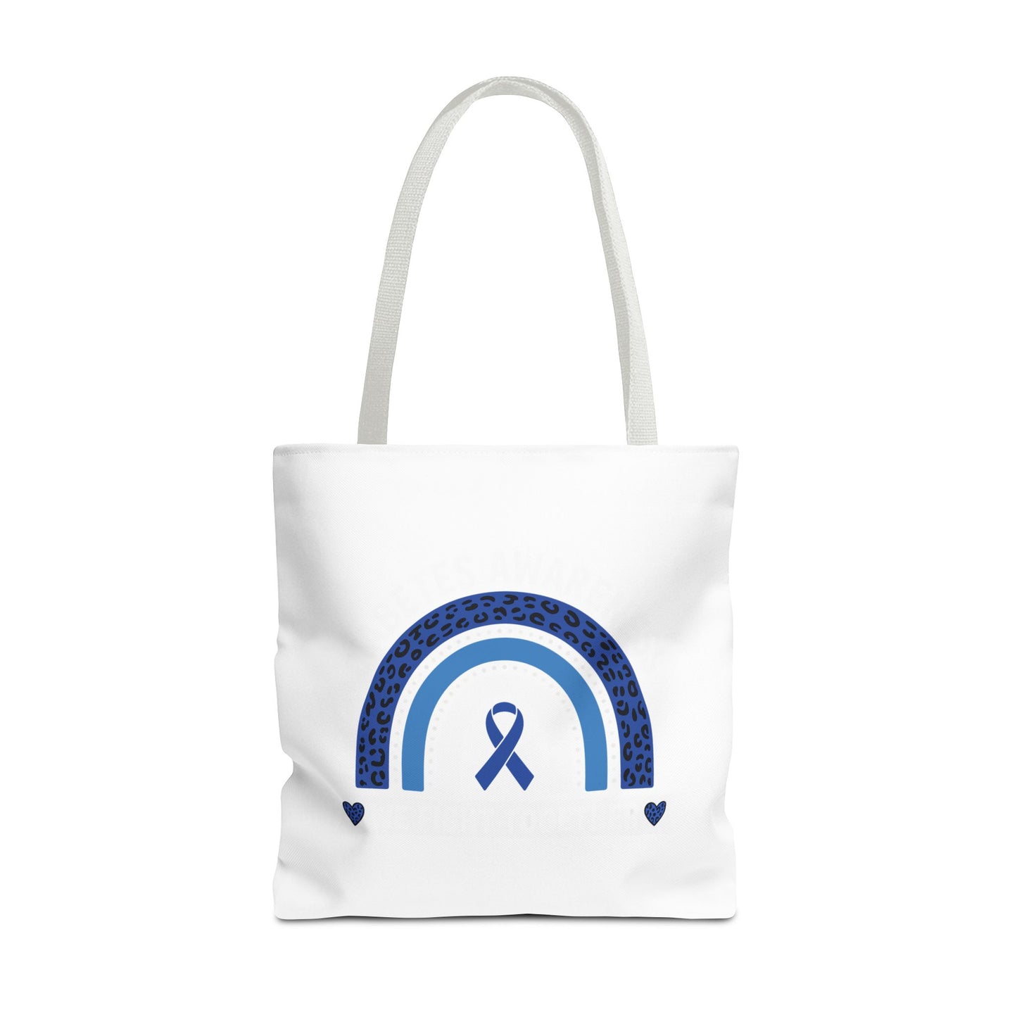 Blue Awareness Ribbon Rainbow Tote Bag – Support & Hope Everyday Tote