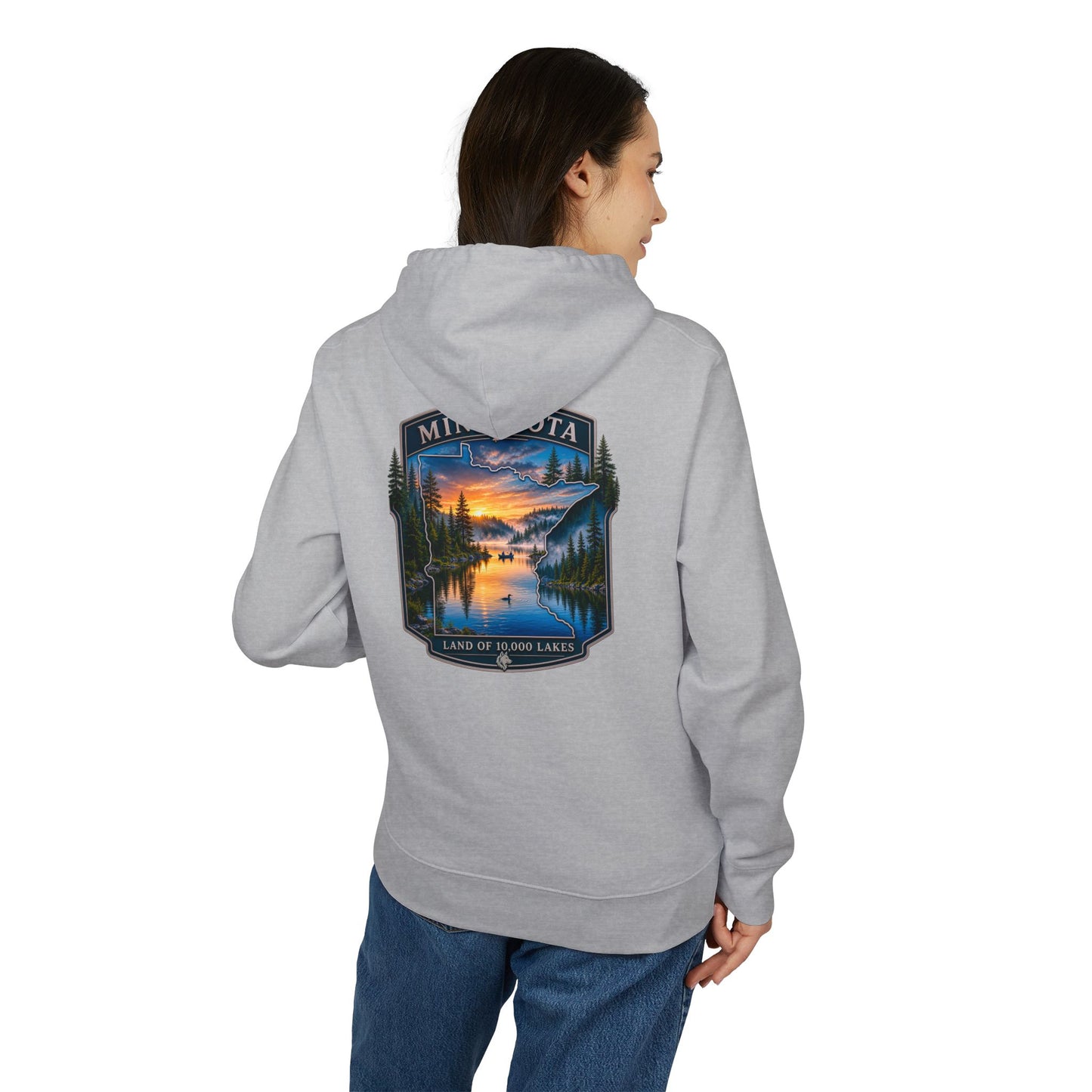 Minnesota Lakes Sunset Hoodie — Scenic 'Land of 10,000 Lakes' Sweatshirt