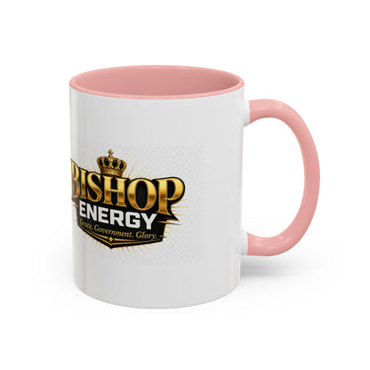 Bishop Energy Coffee Mug — Gold Crown Logo Accent Ceramic Mug (11/15oz)