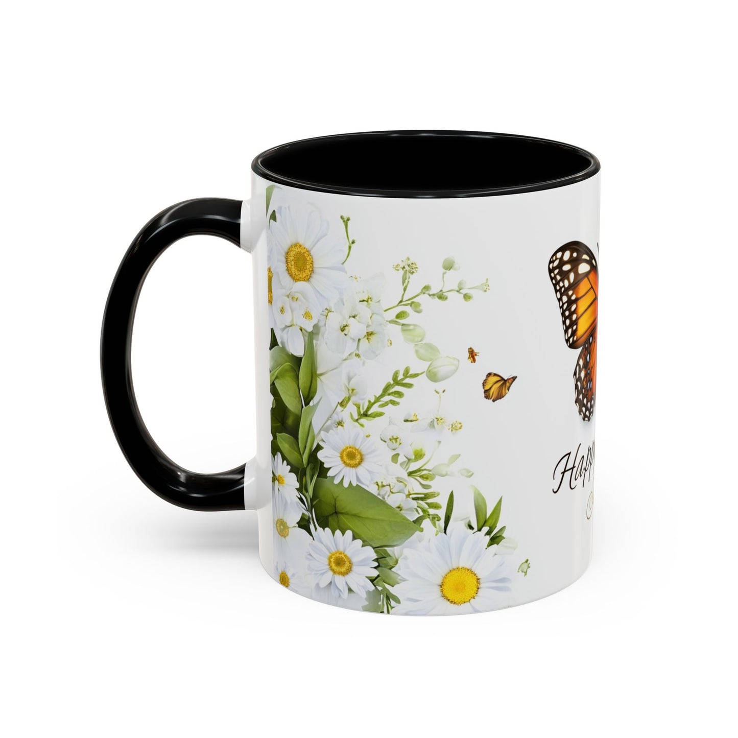 Mother's Day Butterfly Coffee Mug – 'Happy Mother's Day' Floral Accent Mug