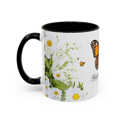 Mother's Day Butterfly Coffee Mug – 'Happy Mother's Day' Floral Accent Mug