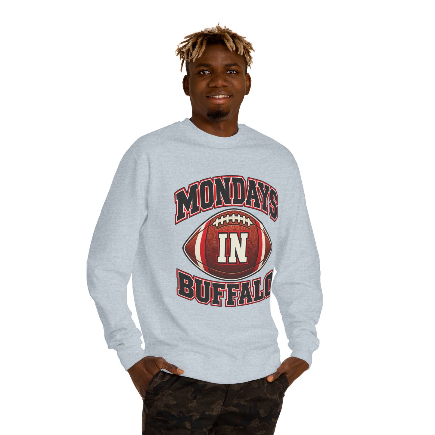 Football Sweatshirt — "Mondays in Buffalo" Crewneck
