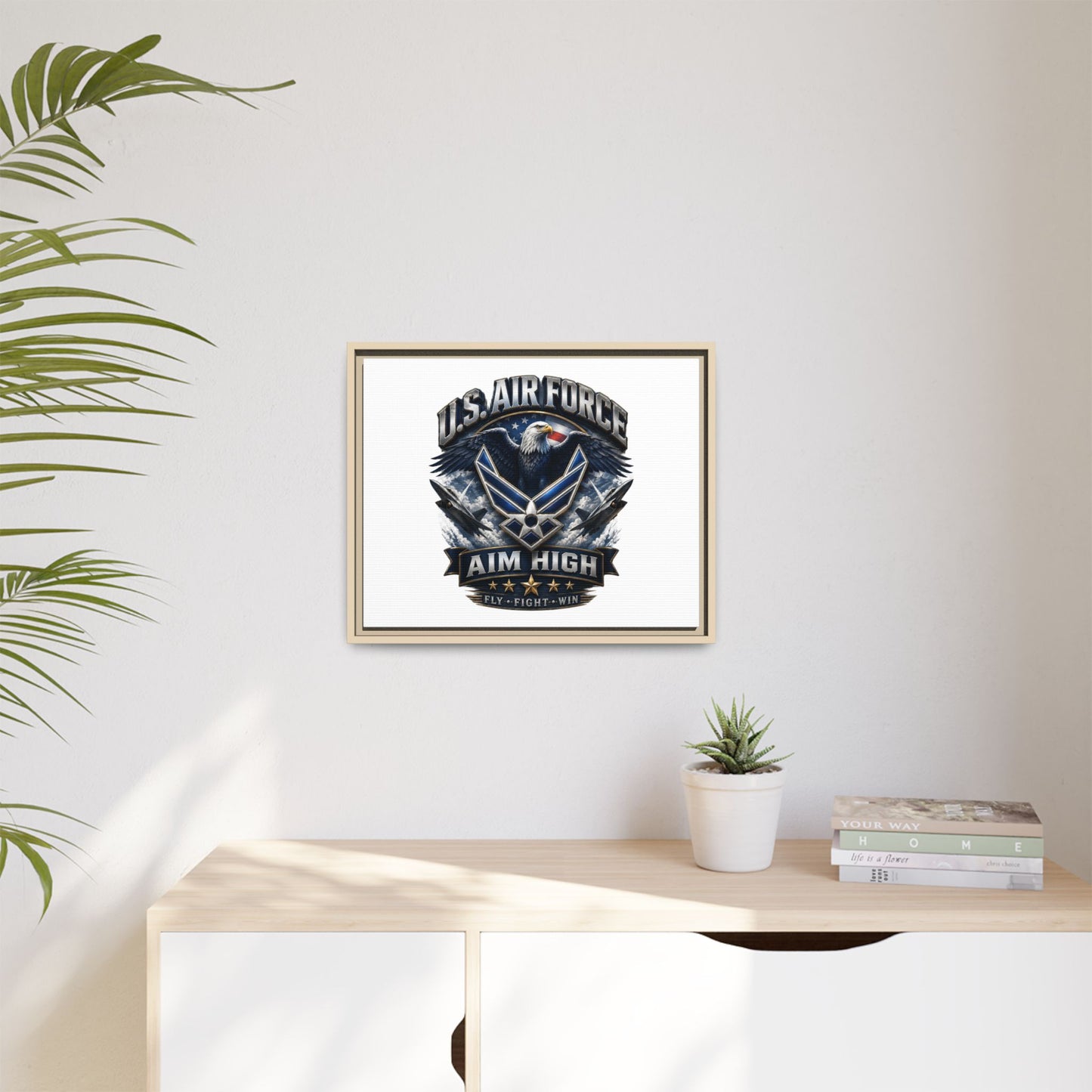 U.S. Air Force 'Aim High' Framed Matte Canvas Wall Art