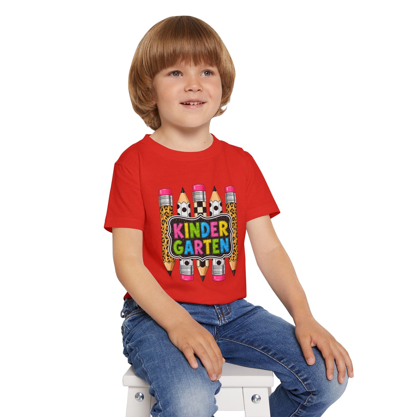 Kindergarten Pencils Toddler T-Shirt — Colorful Back-to-School Tee