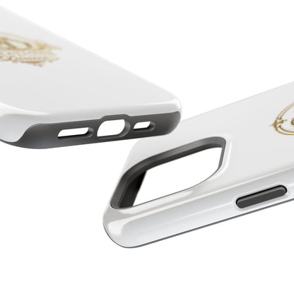 Magnetic Impact-Resistant Phone Case — Gold Floral Crest Logo