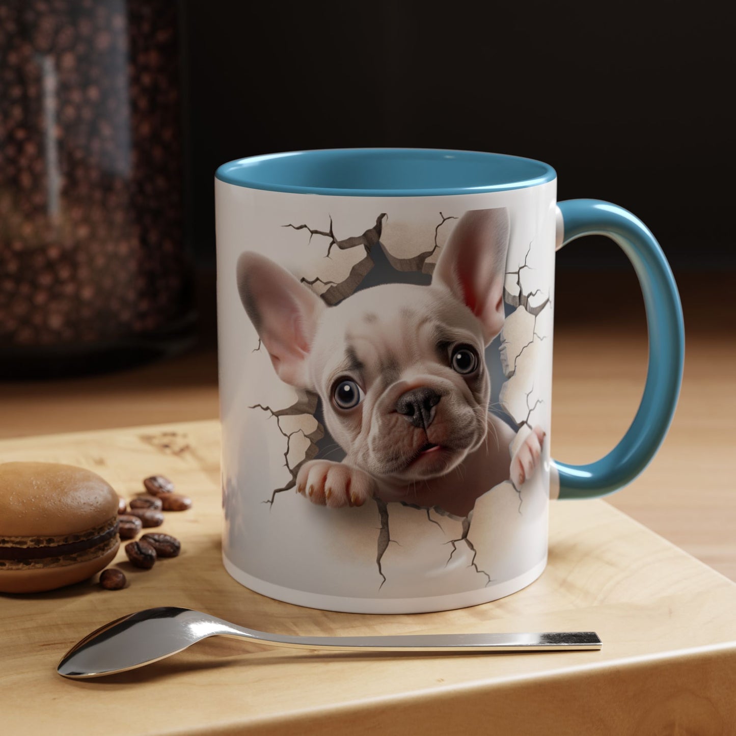 French Bulldog Peekaboo Coffee Mug – Cute Puppy 11/15oz Accent Mug