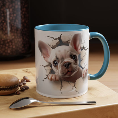 French Bulldog Peekaboo Coffee Mug – Cute Puppy 11/15oz Accent Mug