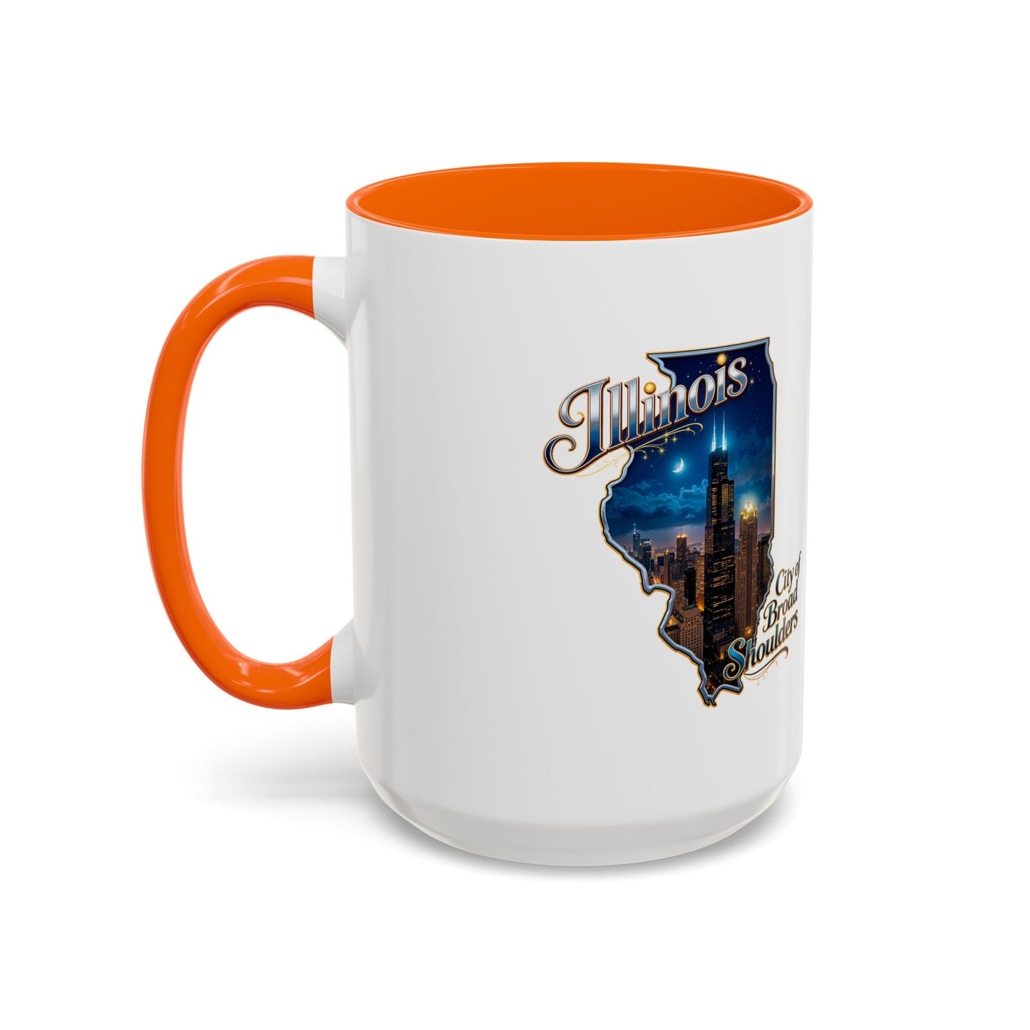 Illinois Skyline Accent Coffee Mug – City of Broad Shoulders Chicago Design (11/15oz)