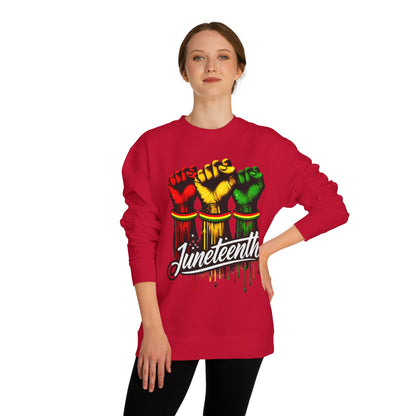 Juneteenth Fist Sweatshirt – Black Power Red Yellow Green Pride Crewneck
