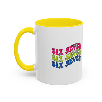 Six Seven Retro Accent Coffee Mug — Colorful 11/15oz Ceramic Tea Cup