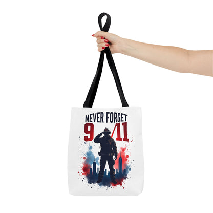Never Forget 9/11 Tribute Tote Bag — Memorial Patriotic Canvas Carryall