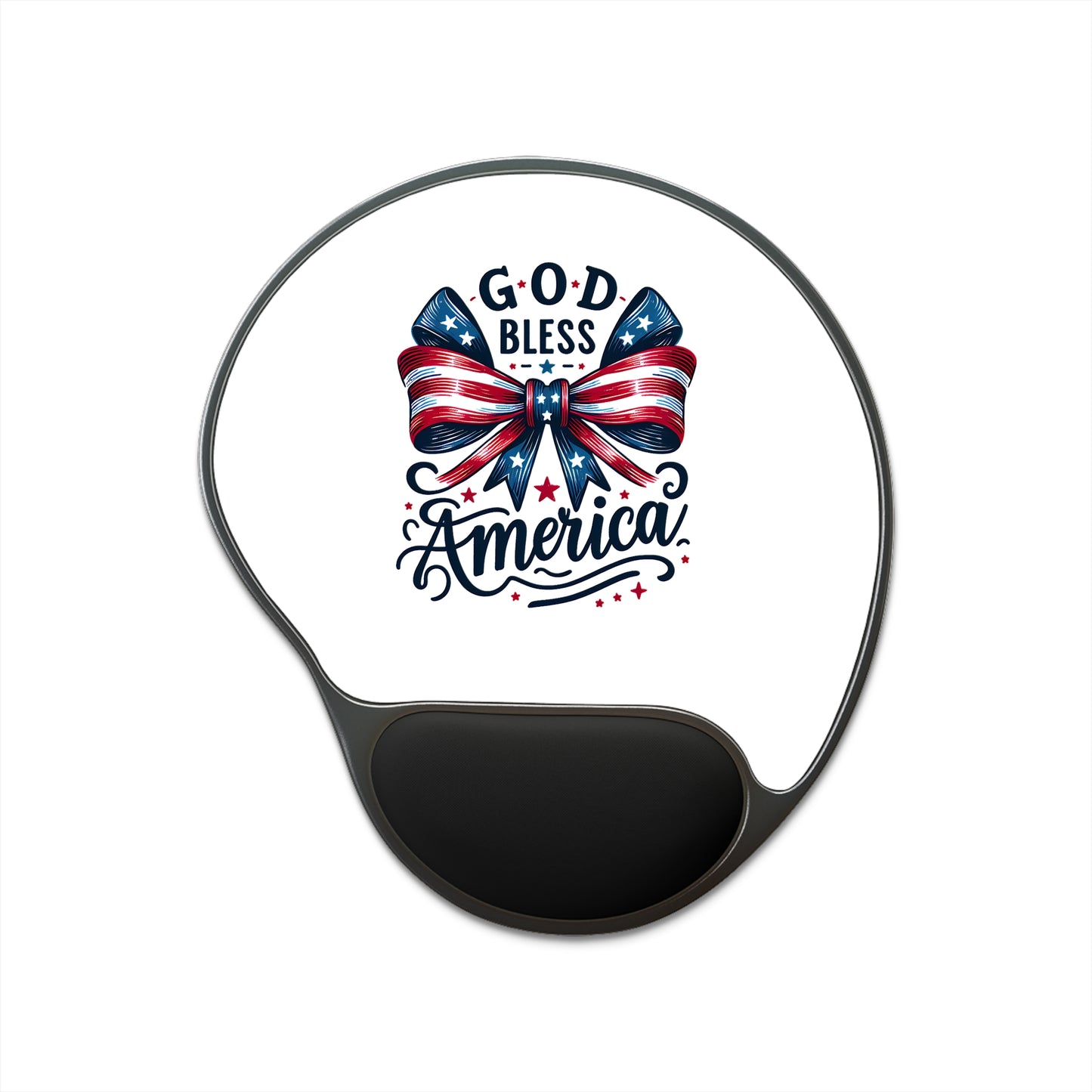 Patriotic "God Bless America" Mouse Pad with Wrist Rest