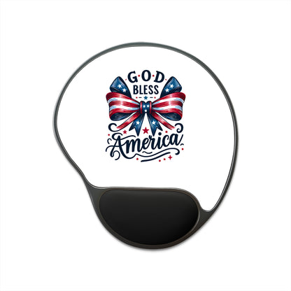 Patriotic "God Bless America" Mouse Pad with Wrist Rest