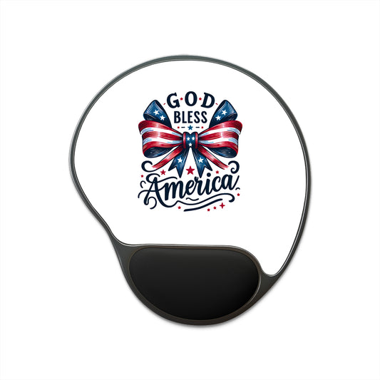 Patriotic "God Bless America" Mouse Pad with Wrist Rest