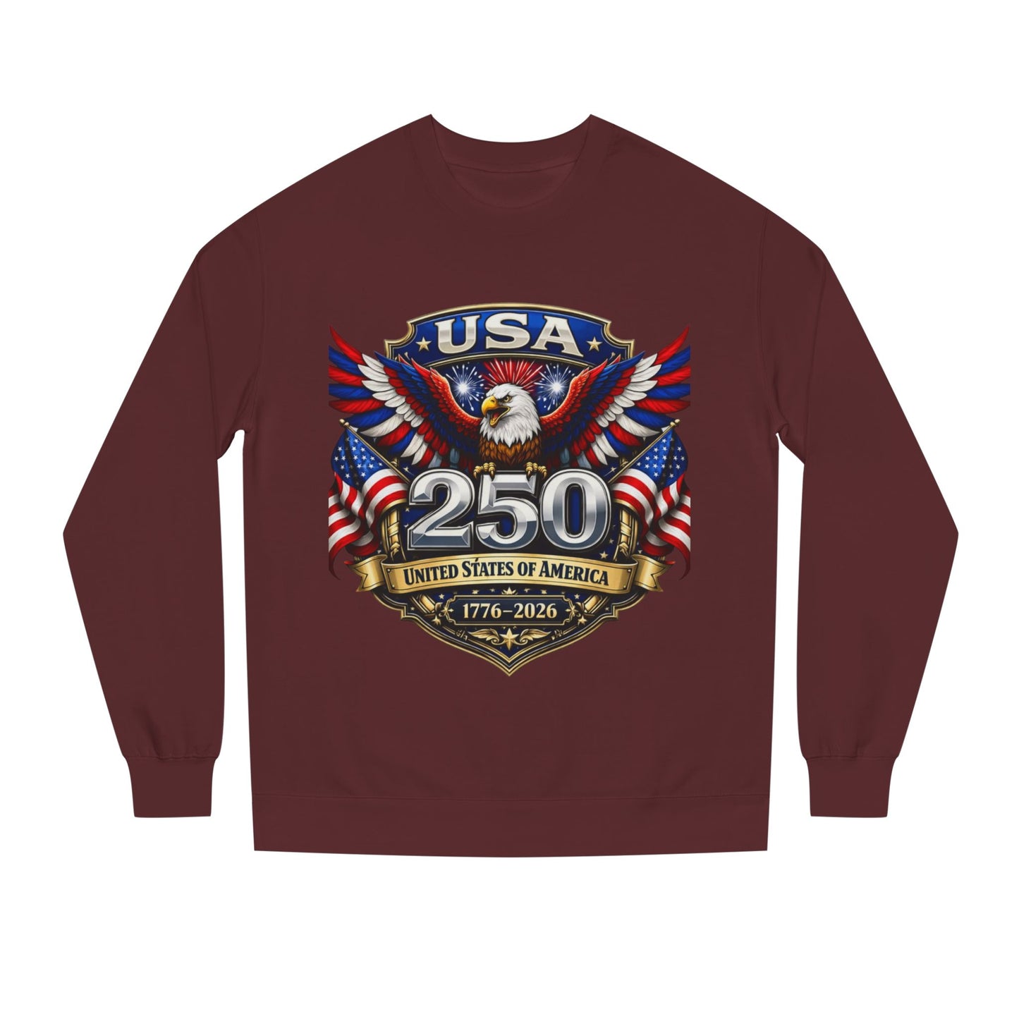 USA 250th Anniversary Sweatshirt — Patriotic Eagle 1776–2026 Crewneck