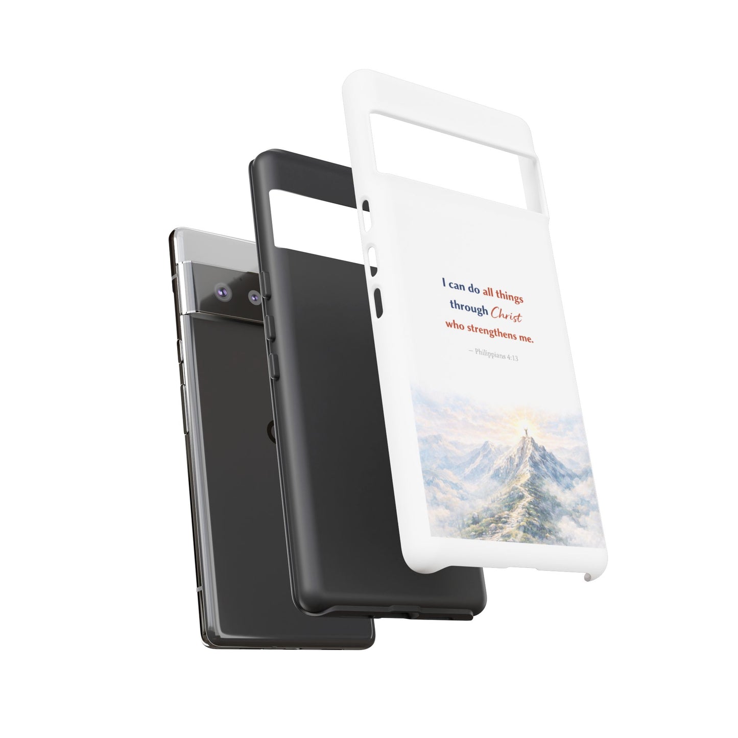 Christian Phone Case – “I Can Do All Things Through Christ” Inspirational Tough Case