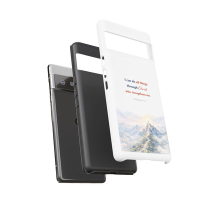 Christian Phone Case – “I Can Do All Things Through Christ” Inspirational Tough Case