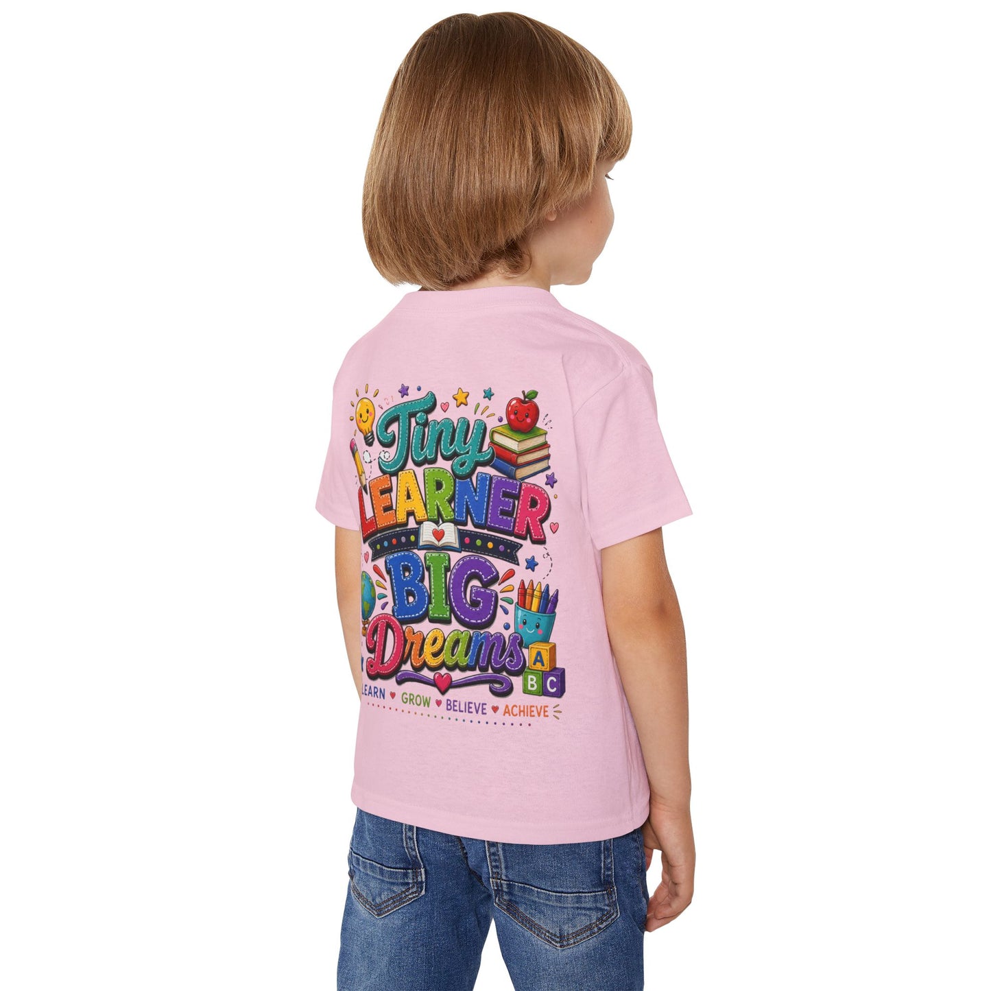 Toddler T‑Shirt — “Tiny Learner Big Dreams” Colorful Back‑to‑School Tee