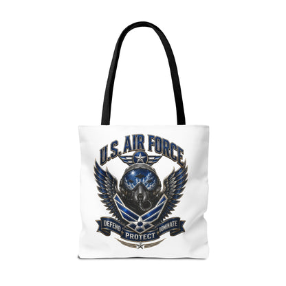 U.S. Air Force Emblem Tote Bag — Military Wings & Skull Design