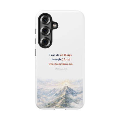 Christian Phone Case – “I Can Do All Things Through Christ” Inspirational Tough Case