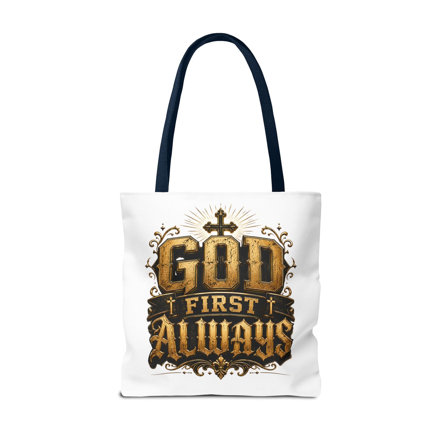 God First Always Tote Bag — Christian Faith Inspirational Canvas Tote