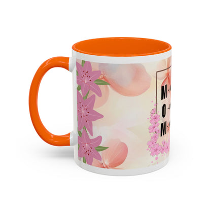 Mom Acronym Coffee Mug — "MOM: Magical • One-of-a-Kind • Motivator" Floral Accent