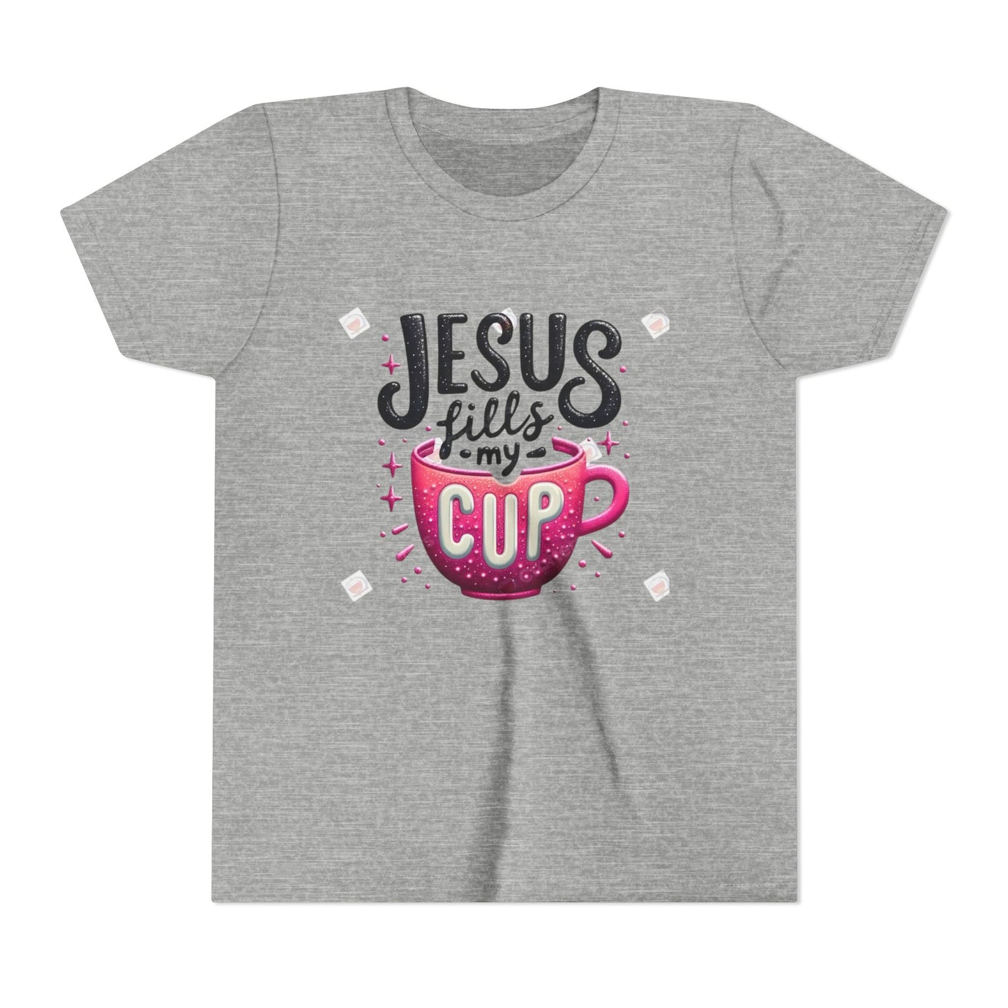 Jesus Fills My Cup Youth Tee — Christian Faith Kids Shirt