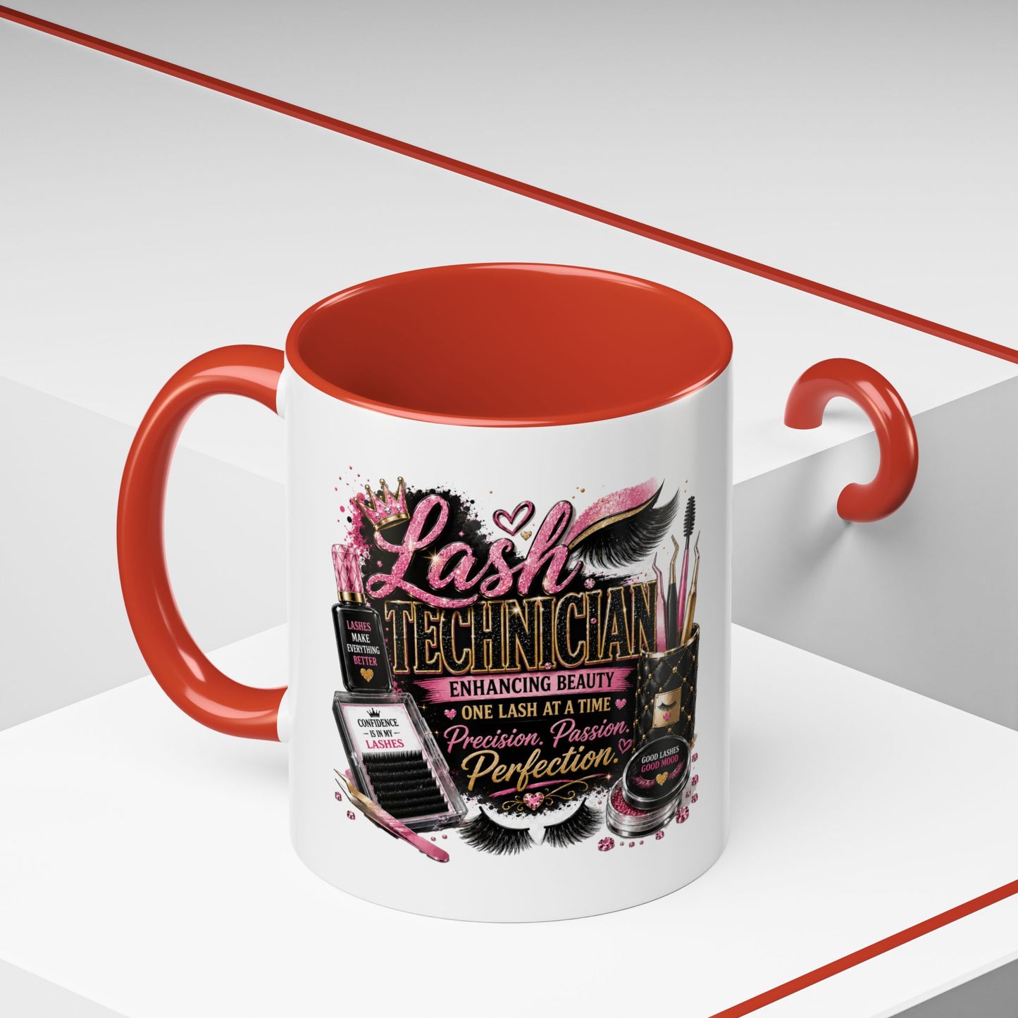 Lash Technician Coffee Mug – 'Enhancing Beauty One Lash at a Time' Accent Mug