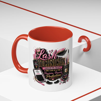 Lash Technician Coffee Mug – 'Enhancing Beauty One Lash at a Time' Accent Mug
