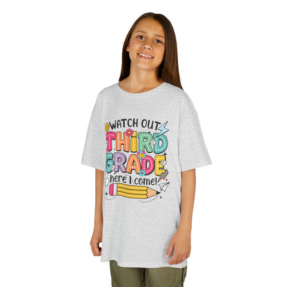 Third Grade Back to School Kids Tee — "Watch Out Third Grade Here I Come"