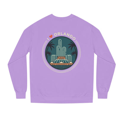 Orlando Fountain Crewneck Sweatshirt — Retro Palm Tree Cityscape