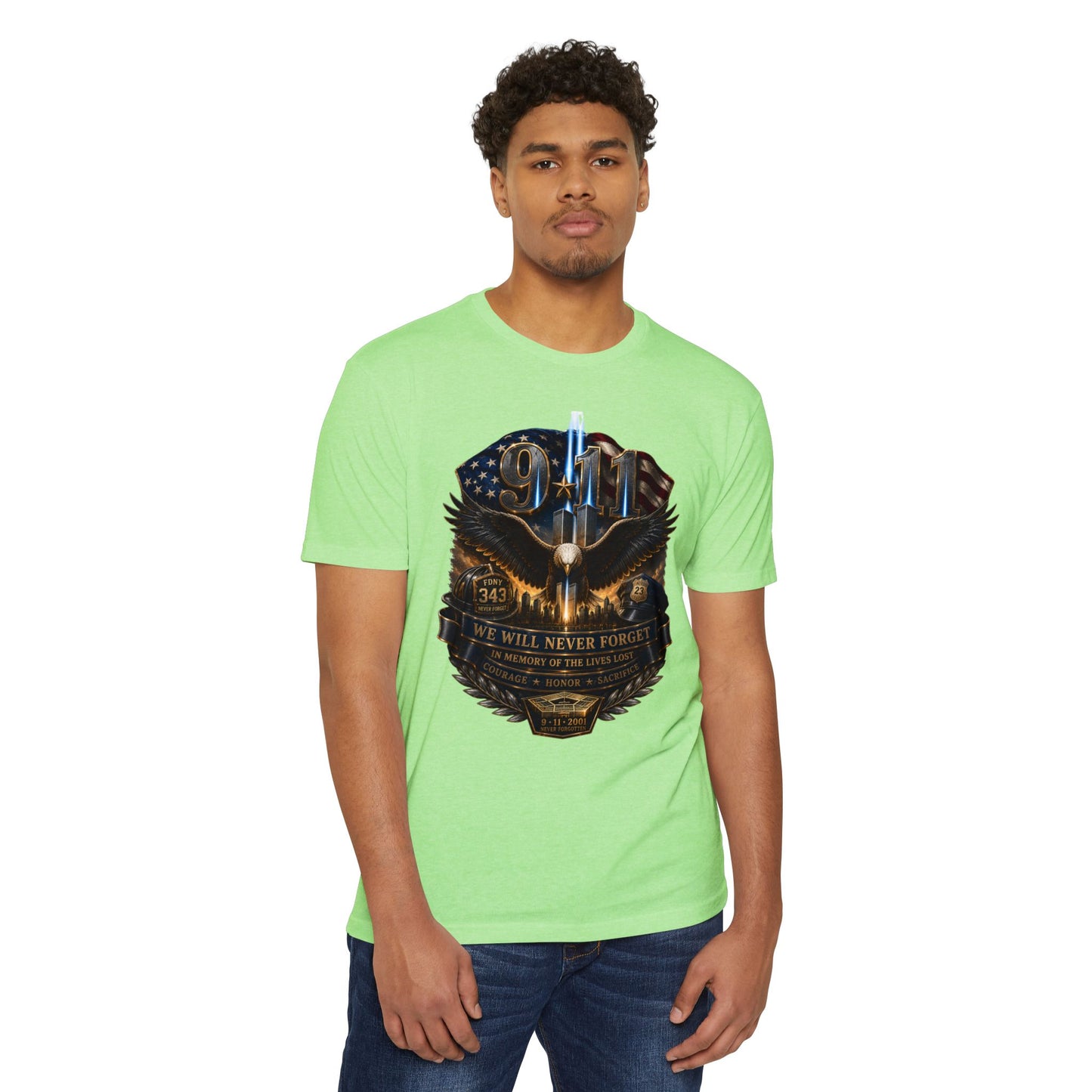 9/11 Remembrance T-Shirt — "We Will Never Forget" Tribute Tee