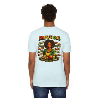 Preschool Teacher T-Shirt – "Black Excellence in Early Learning" Graphic Tee