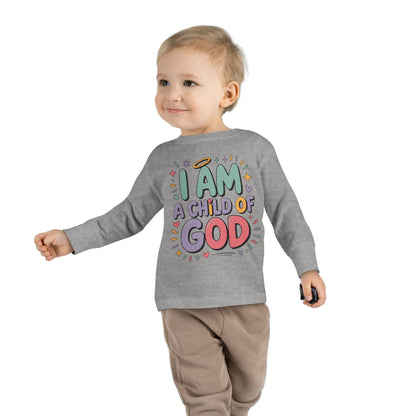 I Am a Child of God Toddler Long Sleeve Tee — Cute Christian Kids Shirt
