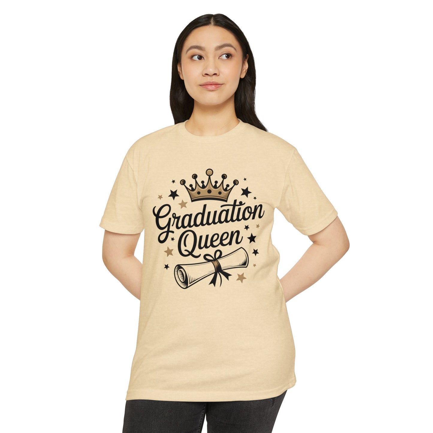Graduation Queen T-Shirt — Crown & Diploma Celebration Tee