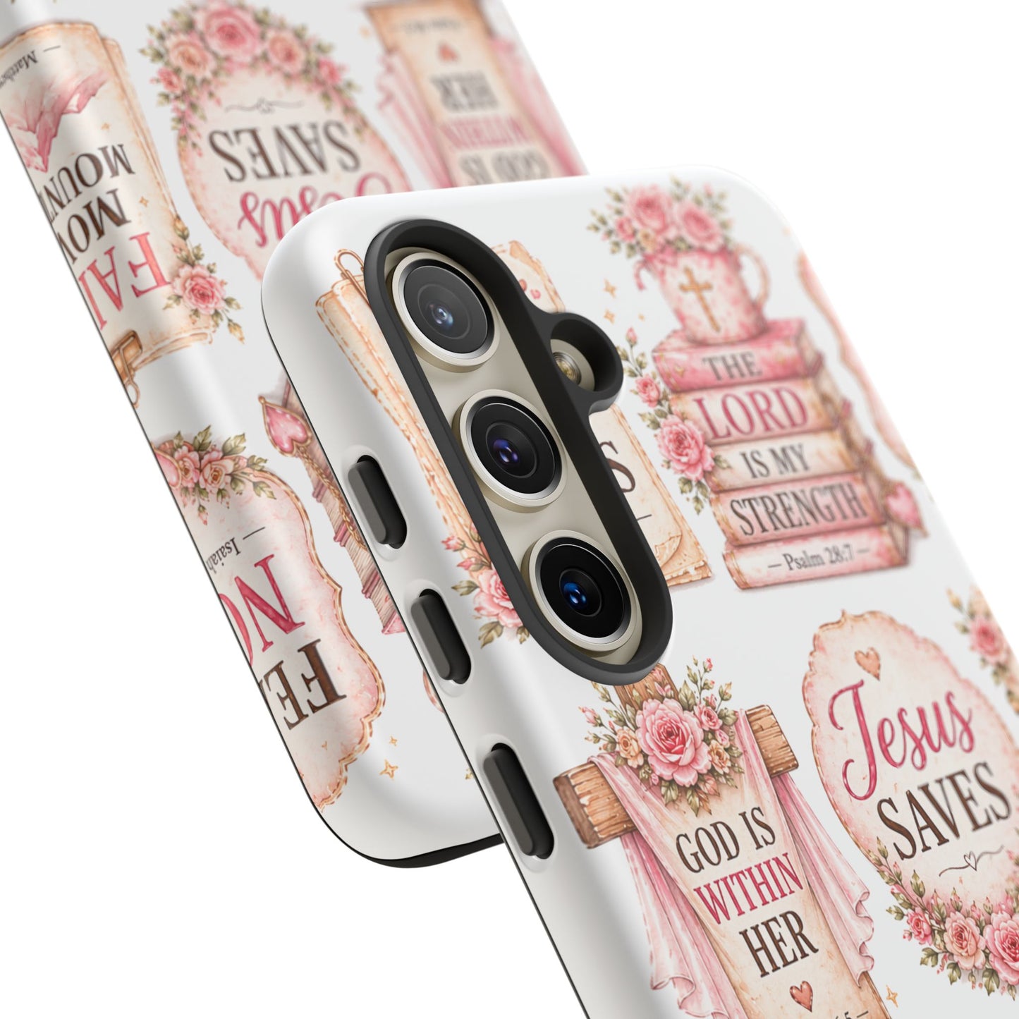 Faith Phone Case — 'Jesus Saves' Floral Christian Scripture iPhone Case