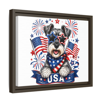 USA Patriotic Schnauzer Canvas Print — 4th of July Wall Art