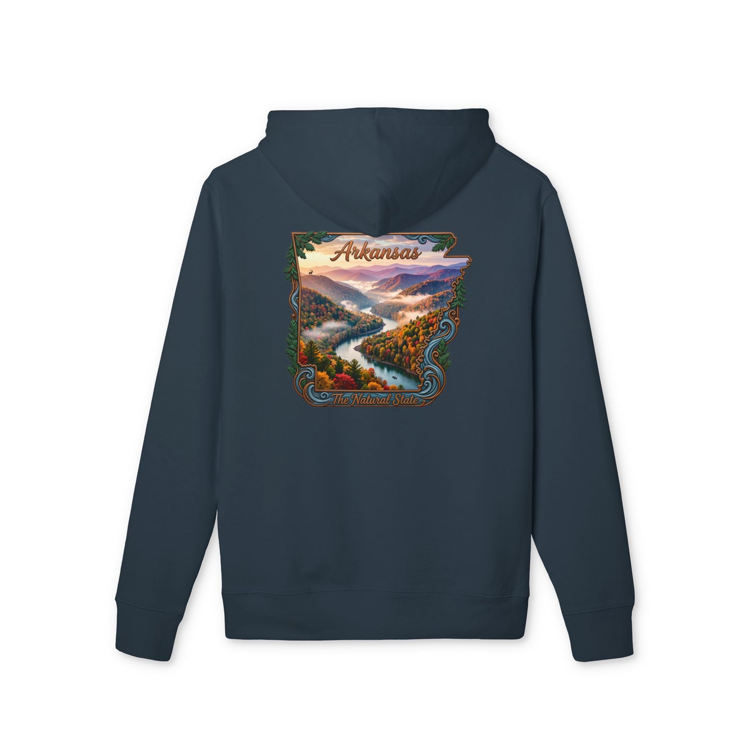 Arkansas Scenic Hoodie — Vintage River Valley Travel Sweatshirt