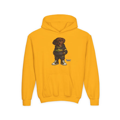 Youth Melanin Pup Hoodie – Cute Rottweiler Cartoon Sweatshirt