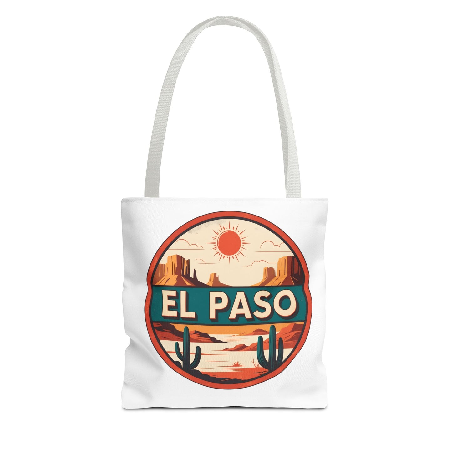 El Paso Desert Sunset Tote Bag — Vintage Southwestern Travel Canvas Tote