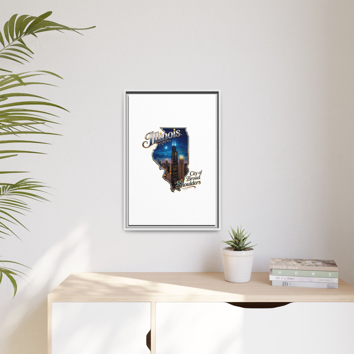 Illinois City of Broad Shoulders Matte Canvas Framed Wall Art