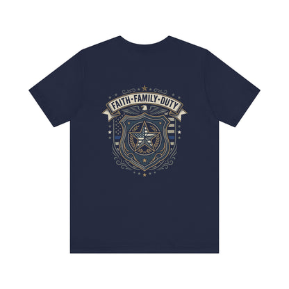 Police Badge Shield T‑Shirt — "Faith • Family • Duty" Graphic Tee