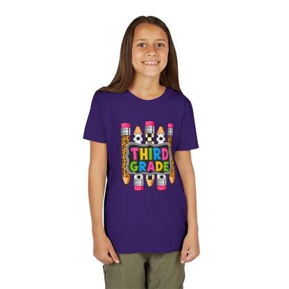 Third Grade Youth T-Shirt — Colorful Pencil Back-to-School Tee