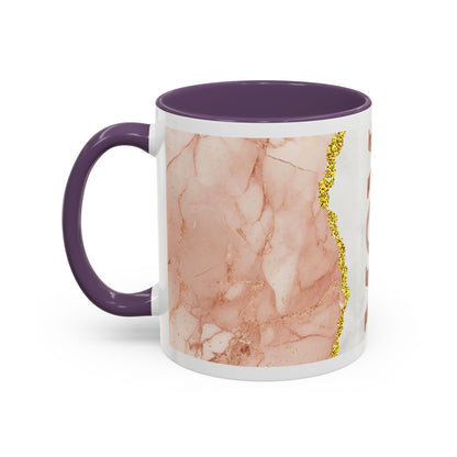 Mom Marble Accent Coffee Mug — Rose Gold & Gold Vein 11/15oz Gift