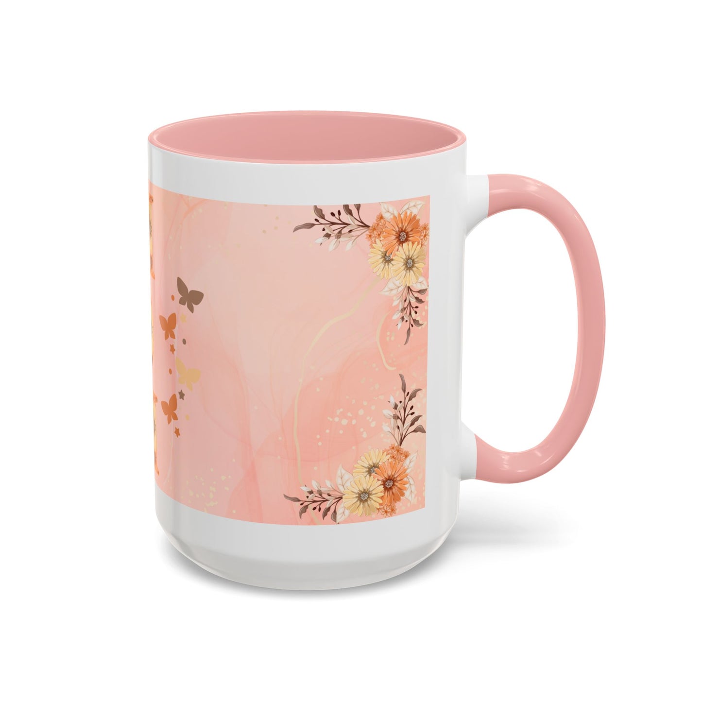 Mom Floral Accent Coffee Mug – Pink Butterfly Mother's Day Gift (11/15oz)