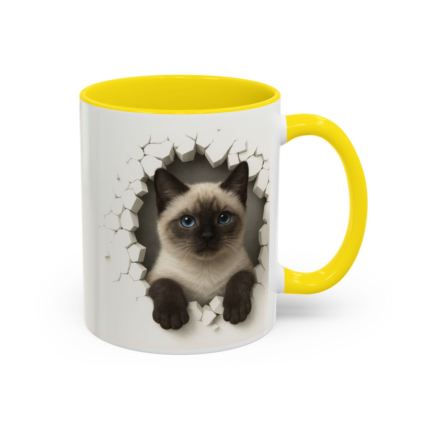 Siamese Cat Peeking Accent Coffee Mug (11/15oz)