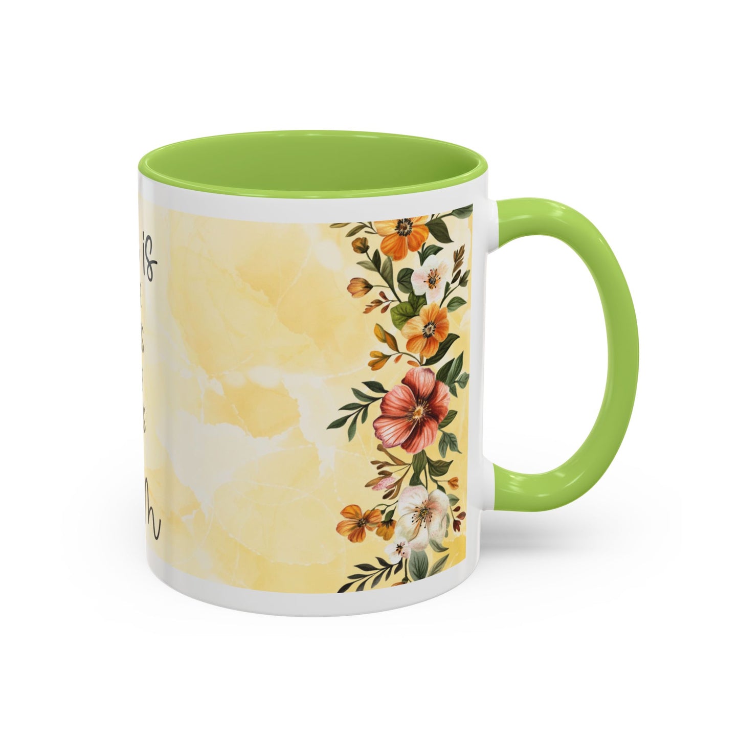 She Is Mom Floral Accent Coffee Mug — 'She is Peace, She is Home' Mother's Day Gift