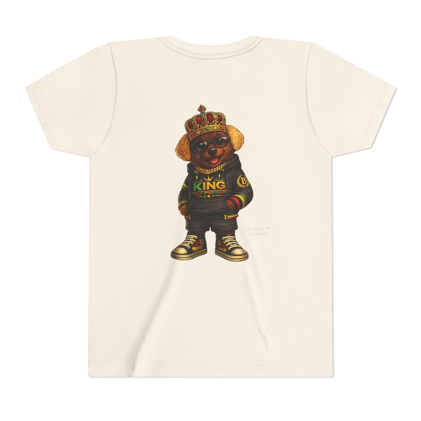 Youth Tee — 'Lil King' Crowned Bear Graphic Shirt