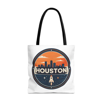 Houston Skyline Rocket Tote Bag – Retro Space City Canvas Tote
